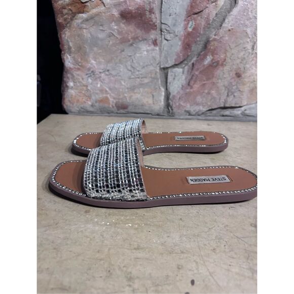 Steve Madden Mira Rhinestone Crystal Slide Slip On Dressy Sandals Size 9M - Picture 3 of 10
